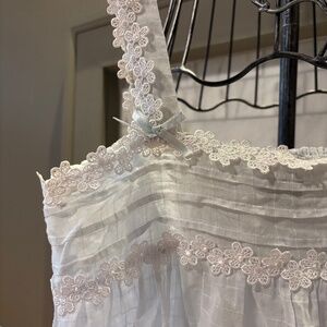 Cotton Real Imagined White Lace Trim Cami + Matching Lounge Pants Set – Size S